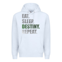 White Destiny  Eat Sleep Destiny Repeat Short Sleeve Premium Hoodie - longCreatives