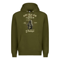 Army Green Vintage American Motorcycle Indian for Old Biker Gifts Premium Hoodie - longCreatives