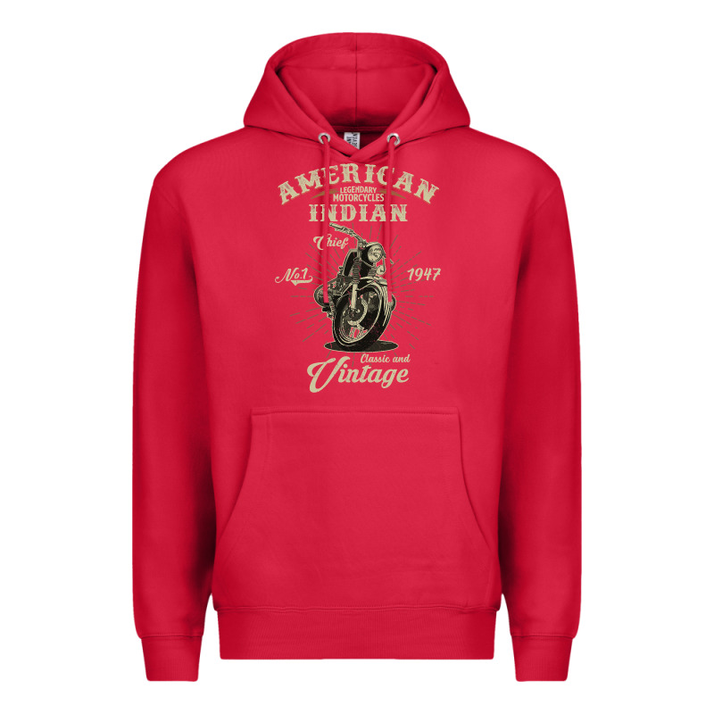 Vintage American Motorcycle Indian For Old Biker Gifts Premium Hoodie by longCreatives | Teevron