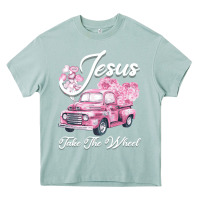 Arona Leopard Floral Pink Car Jesus Take The Wheel Heavy Core Tee - Bettercallsaul