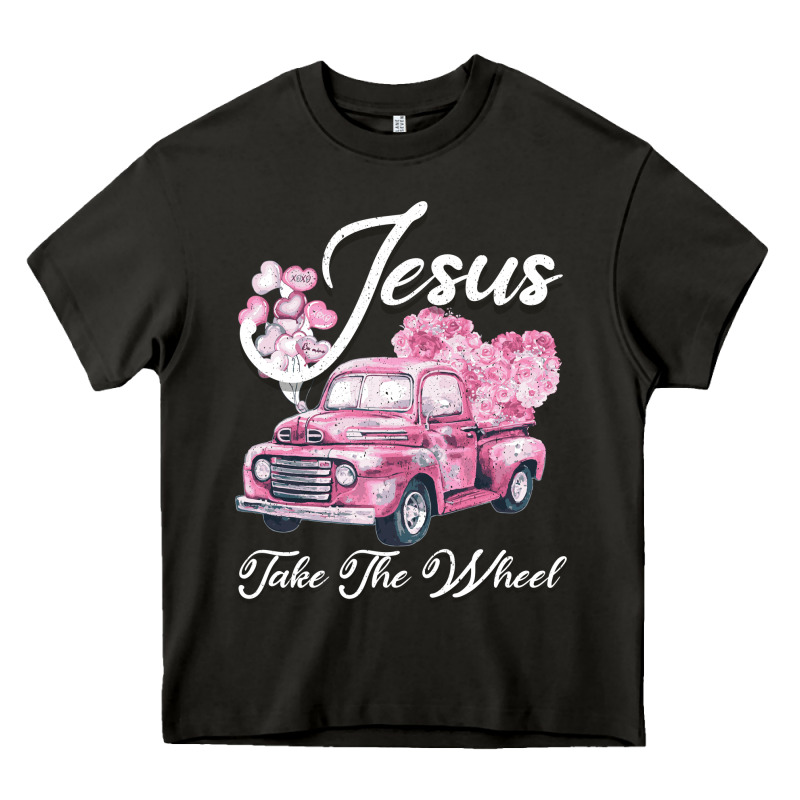 Leopard Floral Pink Car Jesus Take The Wheel Heavy Core Tee by Bettercallsaul | Teevron