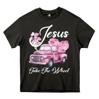 Asphalt Leopard Floral Pink Car Jesus Take The Wheel Heavy Core Tee - Bettercallsaul