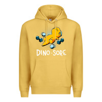 Antique Gold Dino Sore Funny Dinosaur Workout Gym Fitness Lifting Premium Hoodie - longCreatives