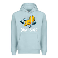 Blue Mist Dino Sore Funny Dinosaur Workout Gym Fitness Lifting Premium Hoodie - longCreatives