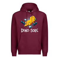 Burgundy Dino Sore Funny Dinosaur Workout Gym Fitness Lifting Premium Hoodie - longCreatives