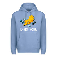 Colony Blue Dino Sore Funny Dinosaur Workout Gym Fitness Lifting Premium Hoodie - longCreatives
