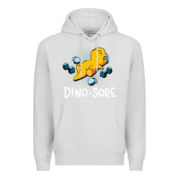 Dove Grey Dino Sore Funny Dinosaur Workout Gym Fitness Lifting Premium Hoodie - longCreatives