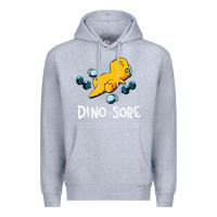 Heather Grey Dino Sore Funny Dinosaur Workout Gym Fitness Lifting Premium Hoodie - longCreatives