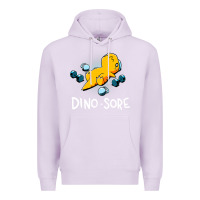 Lilac Dino Sore Funny Dinosaur Workout Gym Fitness Lifting Premium Hoodie - longCreatives
