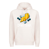 Pale Pink Dino Sore Funny Dinosaur Workout Gym Fitness Lifting Premium Hoodie - longCreatives