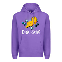 Purple Dino Sore Funny Dinosaur Workout Gym Fitness Lifting Premium Hoodie - longCreatives