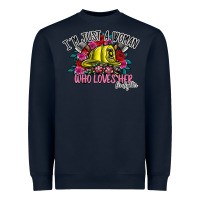 Navy im just a woman who loves her firefighter Heavyweight Sweatshirt - SublimationCraftShop