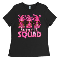 Black breast cancer afro gnomies support squad Ladies Tee - texasbilliewilder