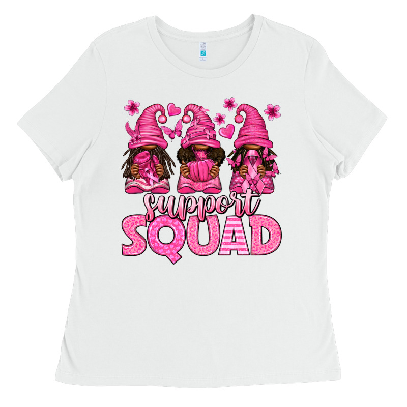 Breast Cancer Afro Gnomies Support Squad Ladies Tee by texasbilliewilder | Teevron