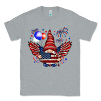 Heather Grey Gnome with 4th Of July elements Classic Tee - HowdyJamesFarm