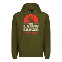 Army Green the lawn ranger rides again shirt  cute lawn caretaker gift Premium Hoodie - longCreatives