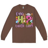 Chestnut Easter Day One hip Lunch Lady Long Sleeve Tee - OliviaCreatesArt