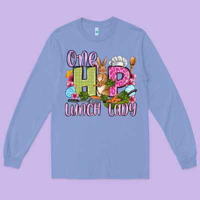 Easter Day One Hip Lunch Lady Long Sleeve Tee Designed By Oliviacreatesart