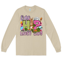 Mushroom Easter Day One hip Lunch Lady Long Sleeve Tee - OliviaCreatesArt