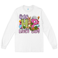White Easter Day One hip Lunch Lady Long Sleeve Tee - OliviaCreatesArt