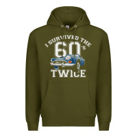 Army Green I Survived The Sixties Twice Classic Birthday Premium Hoodie - longCreatives