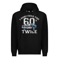 Black I Survived The Sixties Twice Classic Birthday Premium Hoodie - longCreatives