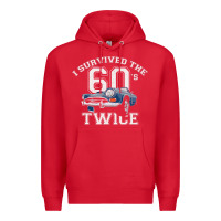 Red I Survived The Sixties Twice Classic Birthday Premium Hoodie - longCreatives
