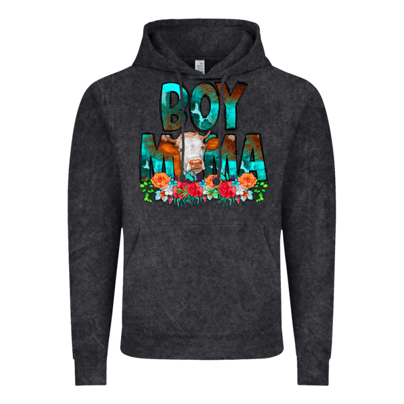 Boy Mama Flowers Cow Vintage Hoodie by CowCowDesign | Teevron