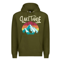 Army Green Vintage Lake Tahoe Mountains Retro T Premium Hoodie - longCreatives