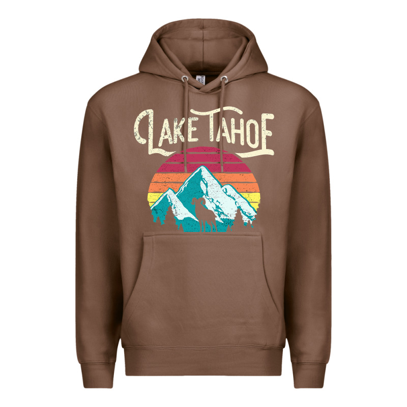 Vintage Lake Tahoe Mountains Retro T Premium Hoodie by longCreatives | Teevron