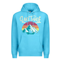 Ocean Blue Vintage Lake Tahoe Mountains Retro T Premium Hoodie - longCreatives
