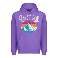 Purple Vintage Lake Tahoe Mountains Retro T Premium Hoodie - longCreatives