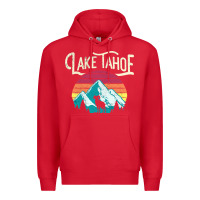 Red Vintage Lake Tahoe Mountains Retro T Premium Hoodie - longCreatives
