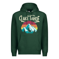 Sports Green Vintage Lake Tahoe Mountains Retro T Premium Hoodie - longCreatives