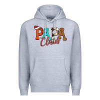 Heather Grey Papa Claus Premium Hoodie - CowhideDigitalArt