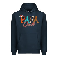 Navy Papa Claus Premium Hoodie - CowhideDigitalArt
