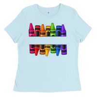 Baby Blue custom name crayons Ladies Tee - texasbilliewilder
