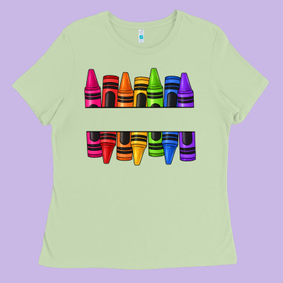 Custom Name Crayons Ladies Tee Designed By Texasbilliewilder