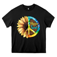 Black Hippie Soul with Sunflower and Leopard Background Heavy Core Tee - JahusDesignShop