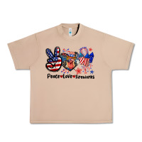 Burro Peace love fireworks 4th of july Urban Heavy Tee - CowGirlArtShop
