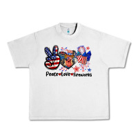 Lunar Rock Peace love fireworks 4th of july Urban Heavy Tee - CowGirlArtShop