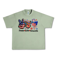 Oil Green Peace love fireworks 4th of july Urban Heavy Tee - CowGirlArtShop