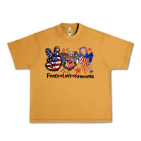 Peanut Butter Peace love fireworks 4th of july Urban Heavy Tee - CowGirlArtShop