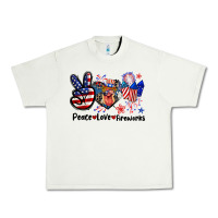 Peace Love Fireworks 4th Of July Urban Heavy Tee | Teevron