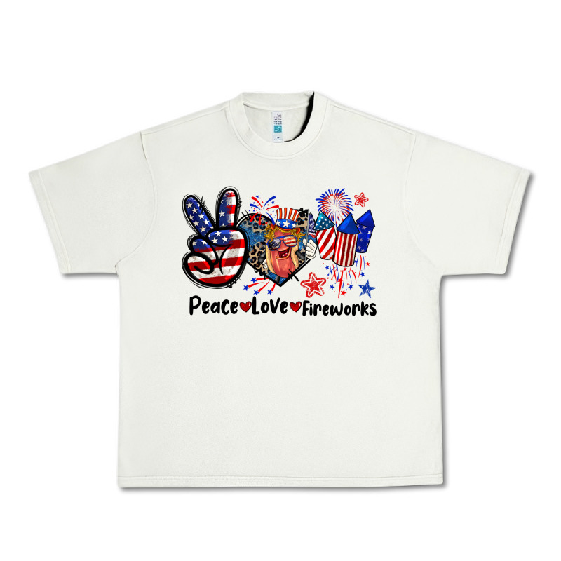 Peace Love Fireworks 4th Of July Urban Heavy Tee by CowGirlArtShop | Teevron