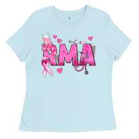 Baby Blue breast cancer rma registered medical assistant Ladies Tee - texasbilliewilder