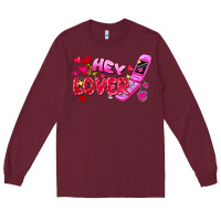 Burgundy Hey lover flip phone Valentine's Day Long Sleeve Tee - FaDigitalArtStudio