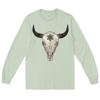 Matcha Turquoise Bull Skull Long Sleeve Tee - Jasminsmagicworld