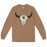 Toasted Coconut Turquoise Bull Skull Long Sleeve Tee - Jasminsmagicworld