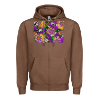 Mardi Gras Sunflower Cowhide Leopard And Glitter Background Zipper Hoodie | Teevron